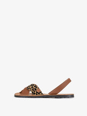 Popa Montezuma Sandal Leopard + Tan