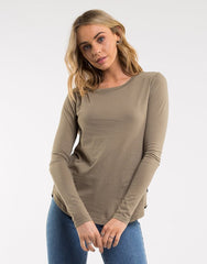 Silent Theory Kara L/S Tee Khaki