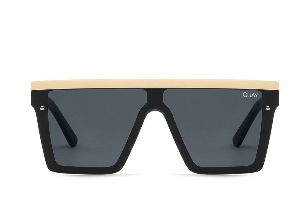 Quay Sunglasses Hindsight Black Gold/Smoke Lens – kk-shineon