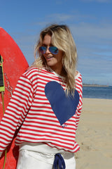 Copy of Hammill + Co Lucky Stripe Sweat Red Vanilla
