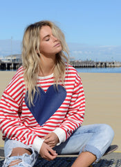 Copy of Hammill + Co Lucky Stripe Sweat Red Vanilla